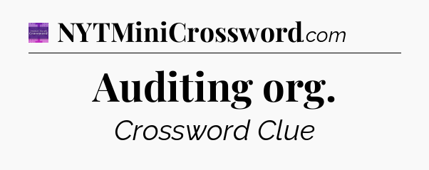 Auditing org - Thomas Joseph Crossword