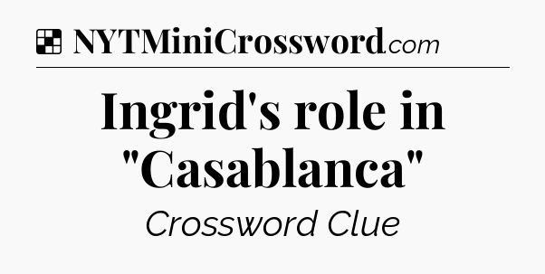 Solution: Ingrid's role in 
