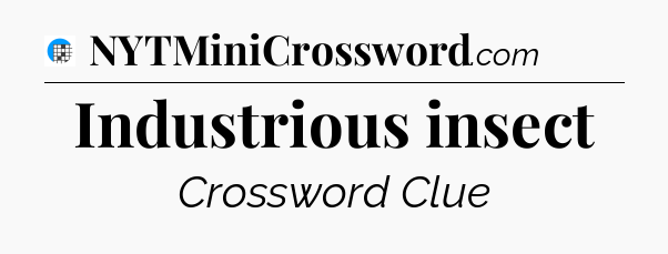 Industrious insect Crossword Clue
