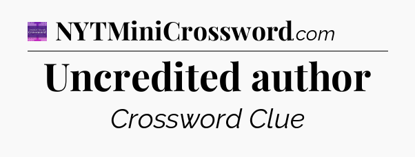 Uncredited author - Thomas Joseph Crossword