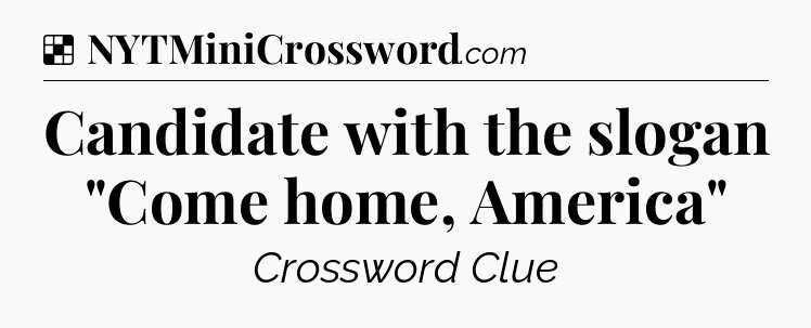 Solution: Candidate with the slogan 