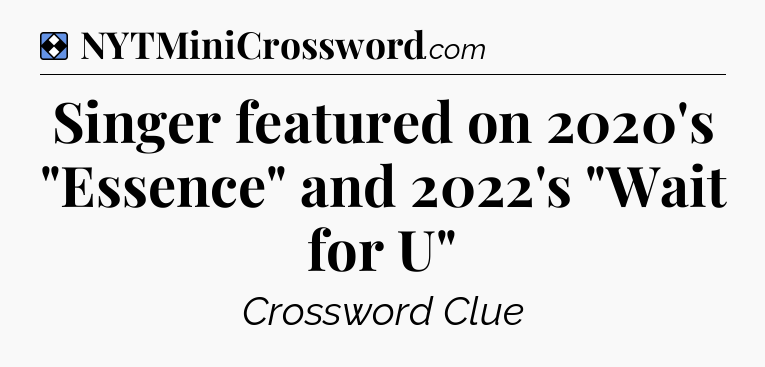 Solution: Singer featured on 2020's 