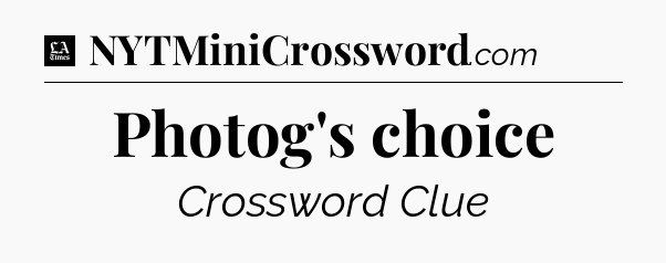 Photog's choice - LA Times Crossword