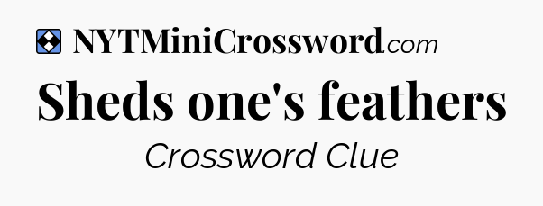Solution: Sheds one's feathers - NYT Mini Crossword