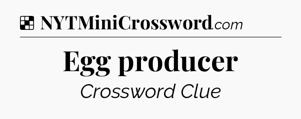 Solution: Egg producer - NYT Crossword