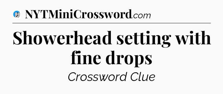 Showerhead setting with fine drops Crossword Clue