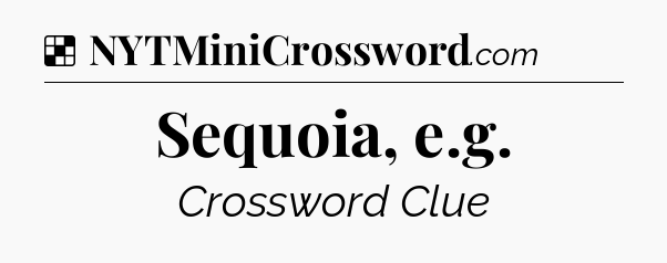 Solution: Sequoia, e.g - NYT Crossword