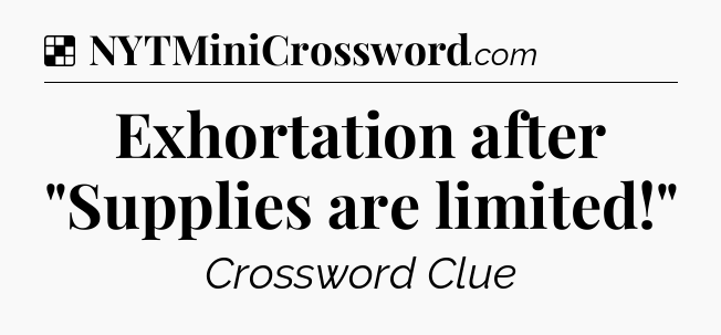 Solution: Exhortation after 