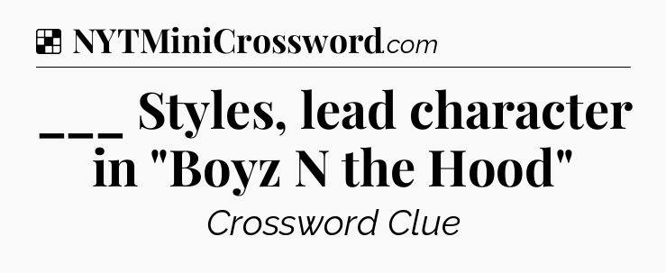 Solution: ___ Styles, lead character in 