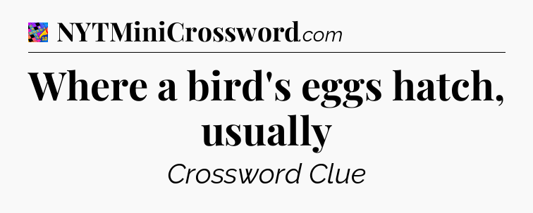 Where a bird's eggs hatch, usually Crossword Clue
