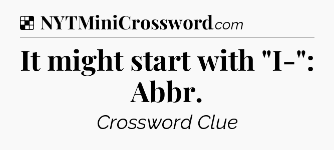 Solution: It might start with 