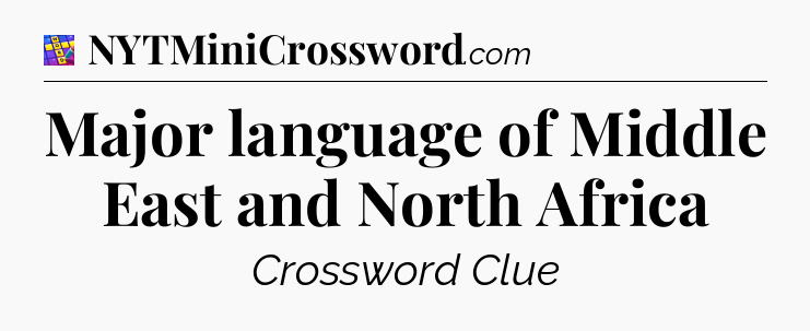 Major language of Middle East and North Africa Codycross