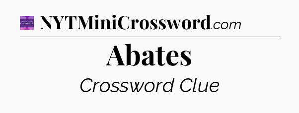 Abates - Thomas Joseph Crossword