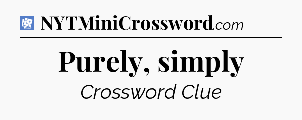 Purely, simply Puzzle Page Crossword Clue