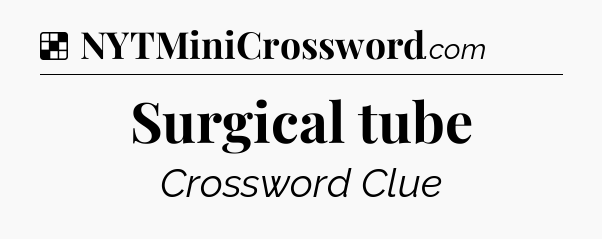 Surgical tube NYT Crossword