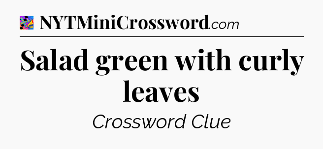 Salad green with curly leaves Crossword Clue
