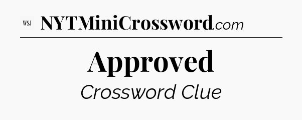 Approved - WSJ Crossword