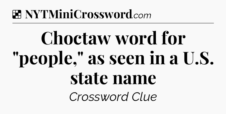 Solution: Choctaw word for 