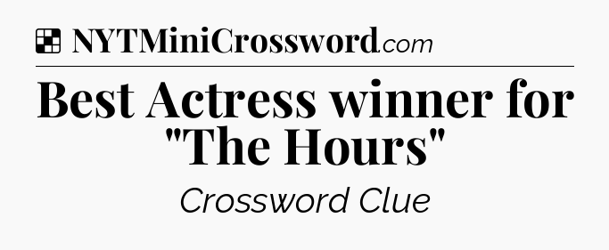 Solution: Best Actress winner for 