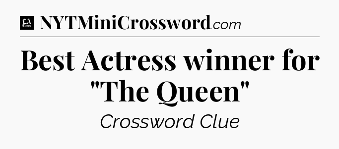 Best Actress winner for 