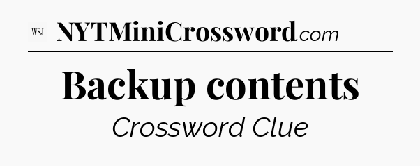 Backup contents - WSJ Crossword