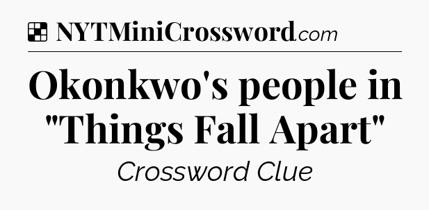 Solution: Okonkwo's people in 