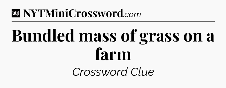 Bundled mass of grass on a farm Crossword Clue