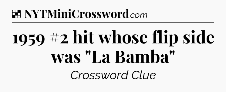 Solution: 1959 #2 hit whose flip side was 