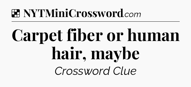 Solution: Carpet fiber or human hair, maybe - NYT Crossword