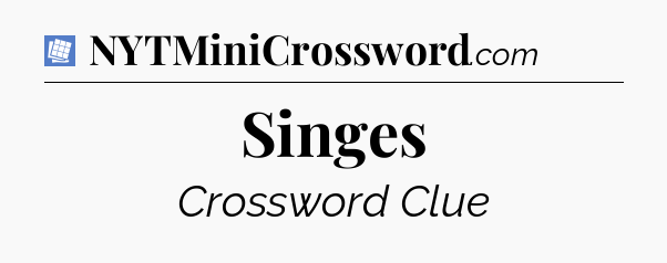 Singes Puzzle Page Crossword Clue