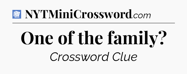 One of the family Puzzle Page Crossword Clue