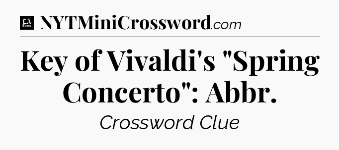 Key of Vivaldi's 