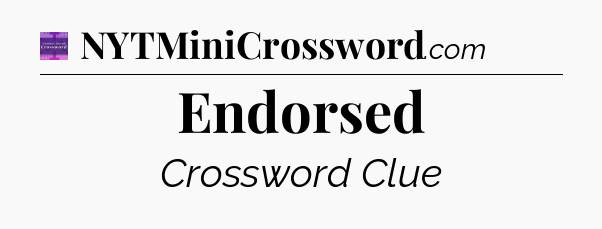 Endorsed - Thomas Joseph Crossword