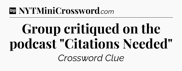 Group critiqued on the podcast 