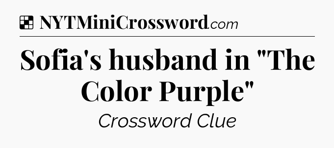 Solution: Sofia's husband in 