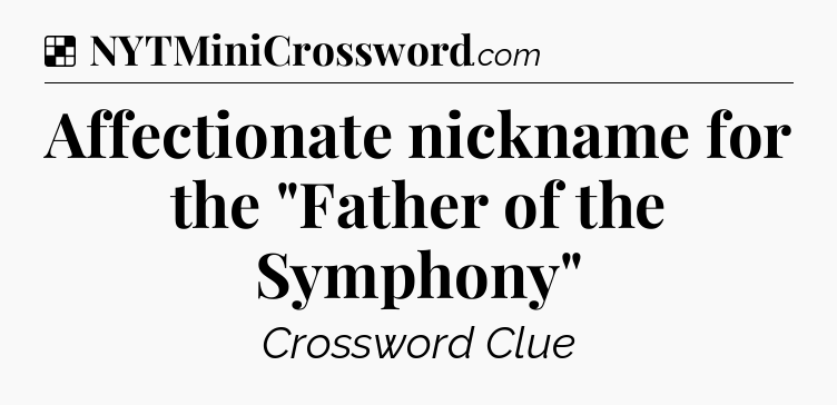 Solution: Affectionate nickname for the 