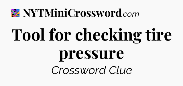 Tool for checking tire pressure Crossword Clue