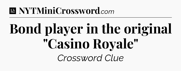 Bond player in the original 