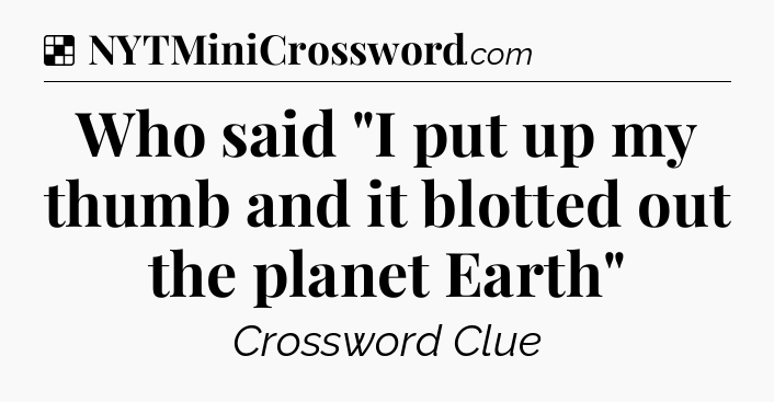 Solution: Who said 