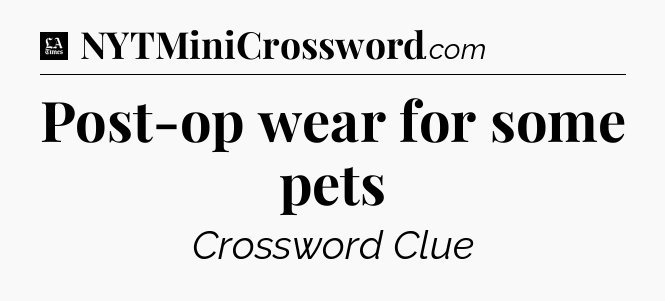 Post-op wear for some pets - LA Times Crossword