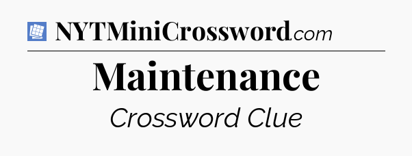 Maintenance Puzzle Page Crossword Clue