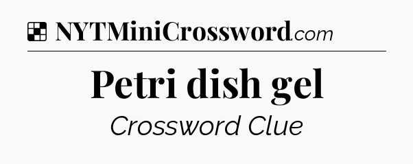 Solution: Petri dish gel - NYT Crossword