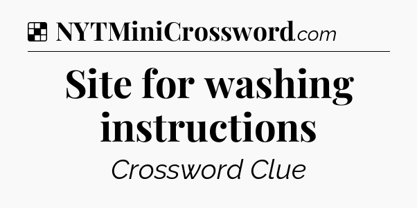 Solution: Site for washing instructions - NYT Crossword