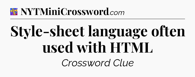 Style-sheet language often used with HTML Codycross