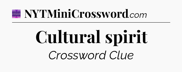 Cultural spirit - Thomas Joseph Crossword