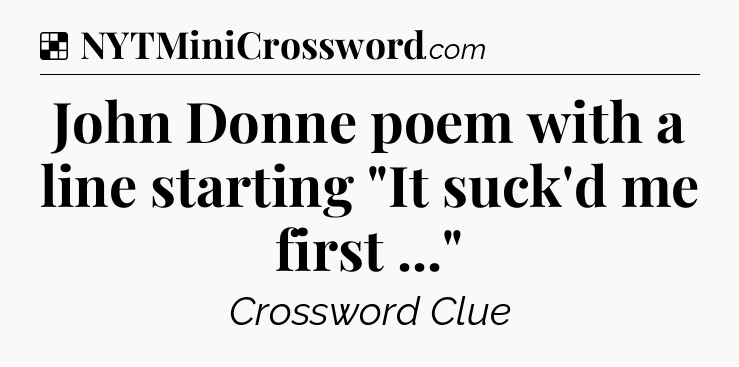 Solution: John Donne poem with a line starting 