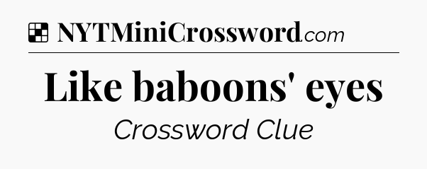 Solution: Like baboons' eyes - NYT Crossword