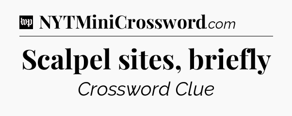 Scalpel sites, briefly Crossword Clue