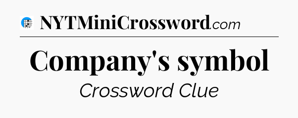 Company's symbol Crossword Clue