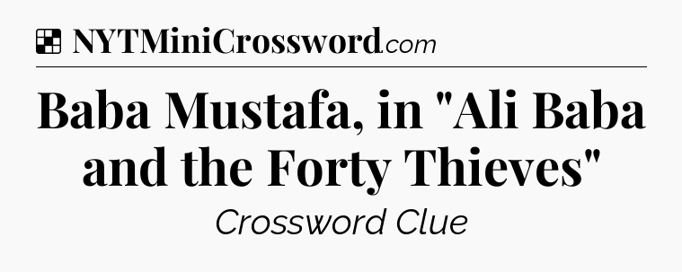 Solution: Baba Mustafa, in 